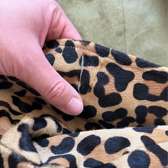 KSubi Green, Denim, & Leopard Leather Jacket / Trench Coat size XS - Picture 10 of 10